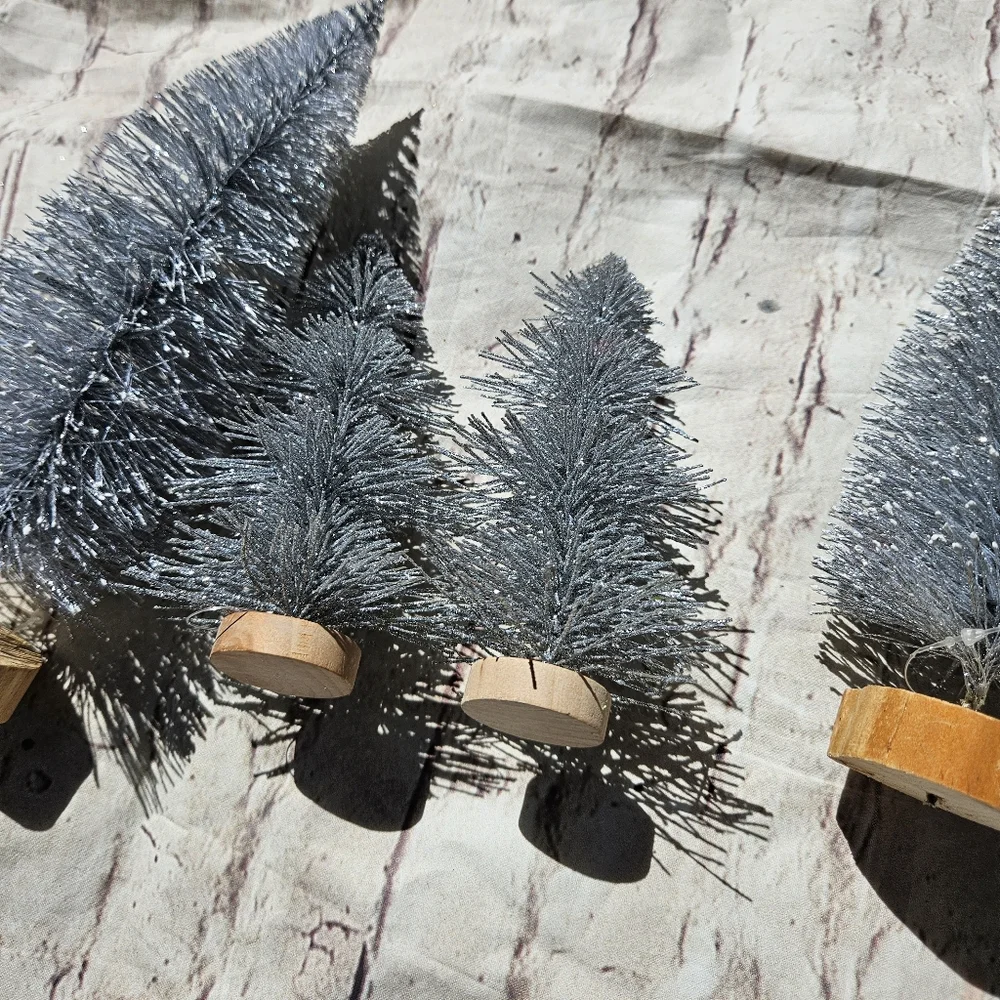 Mini Silver Christmas‎ Tree Decor For Table, Village